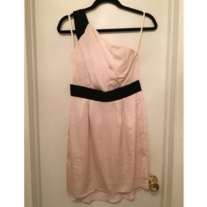BCBGeneration pink and black one shoulder dress